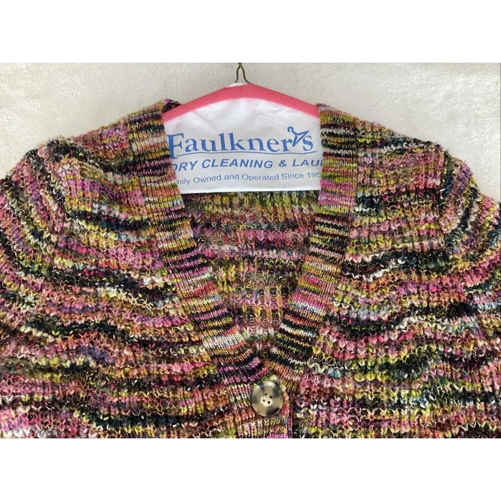 VERONICA BEARD Women Small Space Dye Multi-Color Dorla Wool Cardigan Sweater - Picture 2 of 14